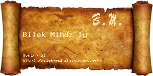 Bilek Mihály névjegykártya
